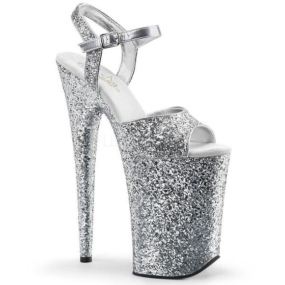 silver pleaser boots